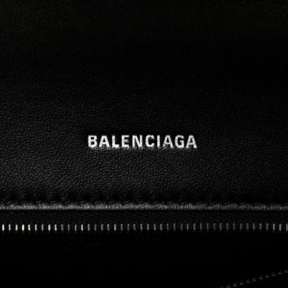 Balenciaga Shiny Calfskin Monochrome Crocodile Embossed Small Hourglass Top Handle Bag Black 6 of 10