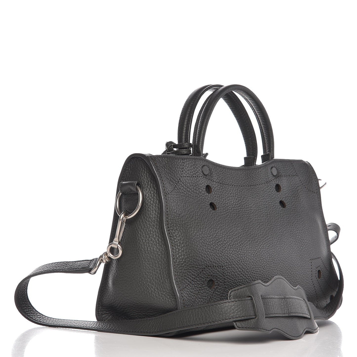 Veau Soyeux Perforated Blackout Hardware S City Gris Fossile