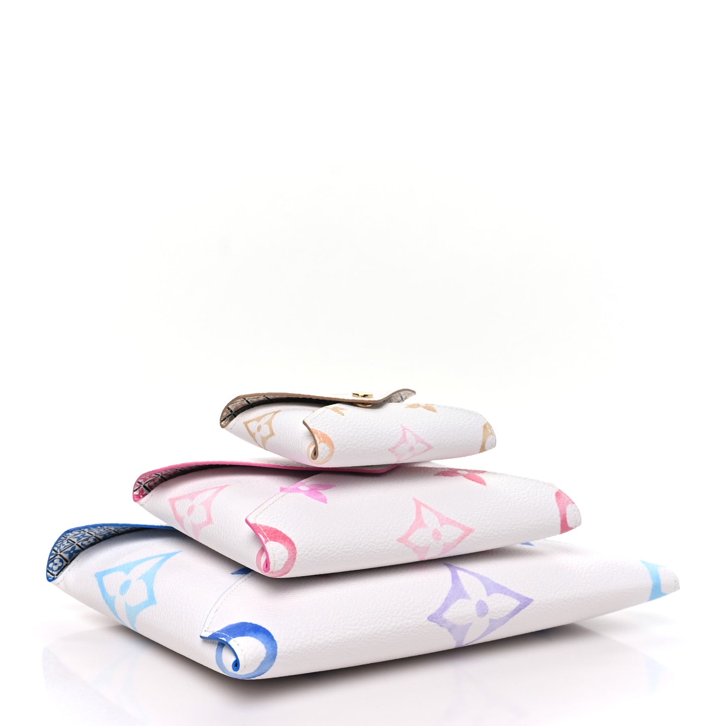 Monogram Giant By The Pool Kirigami Pochette Set Blue Rose Beige