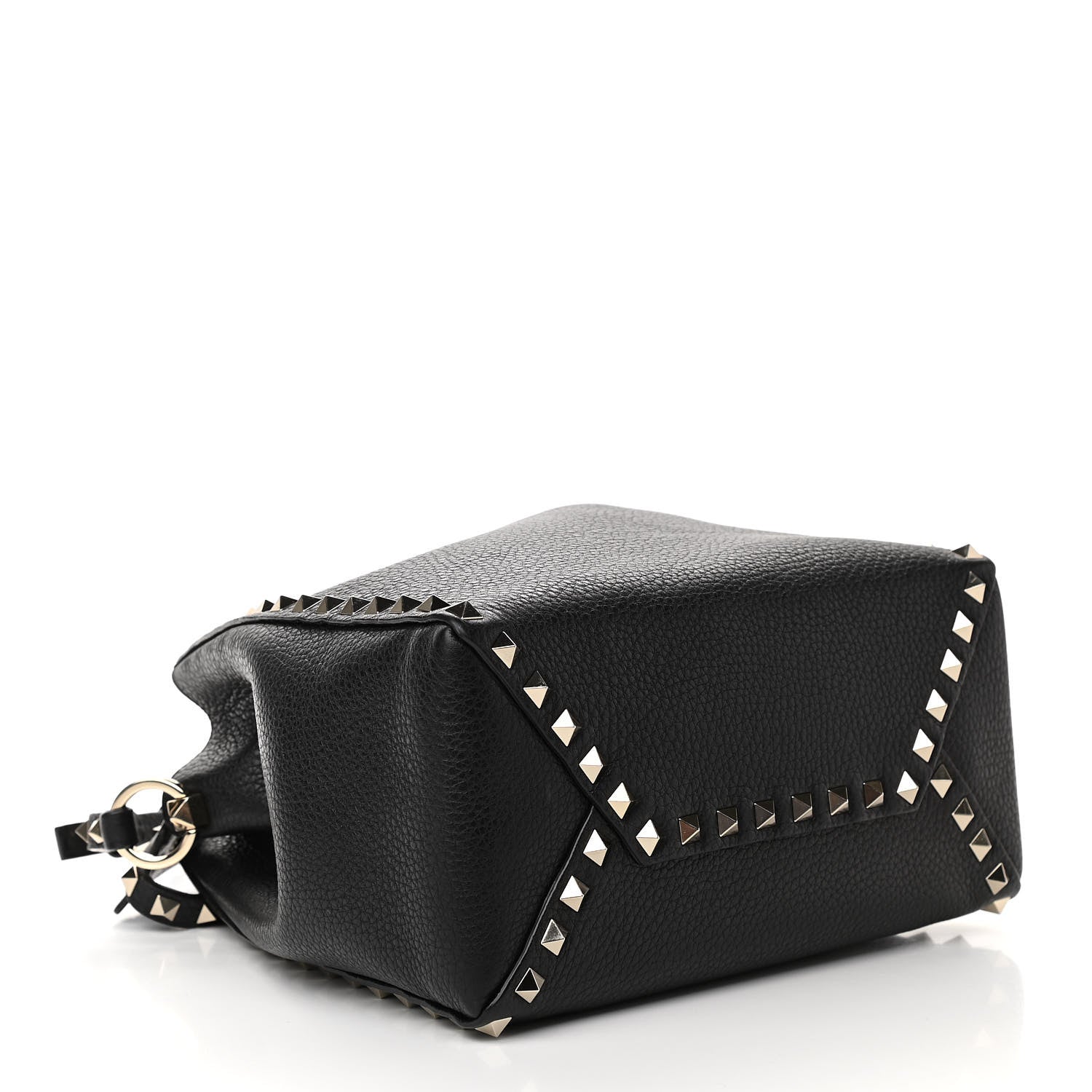 Valentino Garavani Grained Calfskin Rockstud Bucket Bag Black 3 of 8