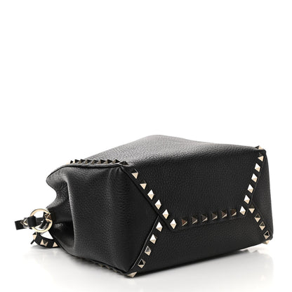 Valentino Garavani Grained Calfskin Rockstud Bucket Bag Black 3 of 8