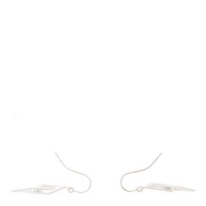 Tiffany 18K White Gold Double Beaded Square Drop Earrings 4 of 4