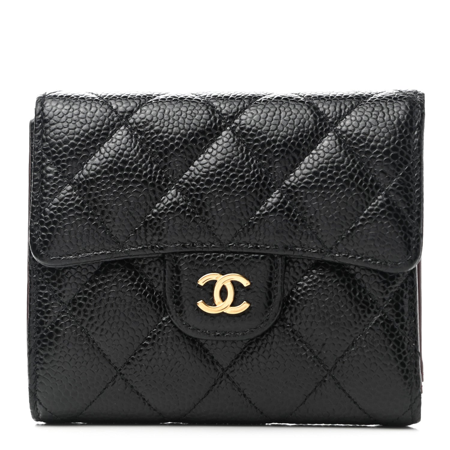 Chanel Caviar Quilted Compact Flap Wallet Black 1 of 8