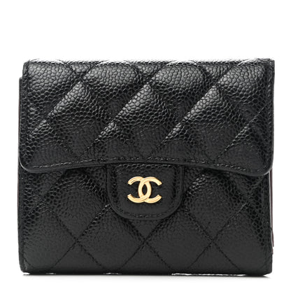 Chanel Caviar Quilted Compact Flap Wallet Black 1 of 8