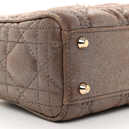 Christian Dior Metallic Calfskin Cannage Mini Lady Dior Brown 9 of 10