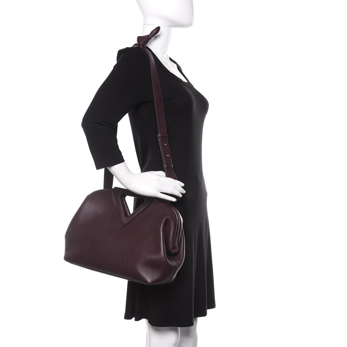 Calfskin Medium The Point Triangle Bag Grape