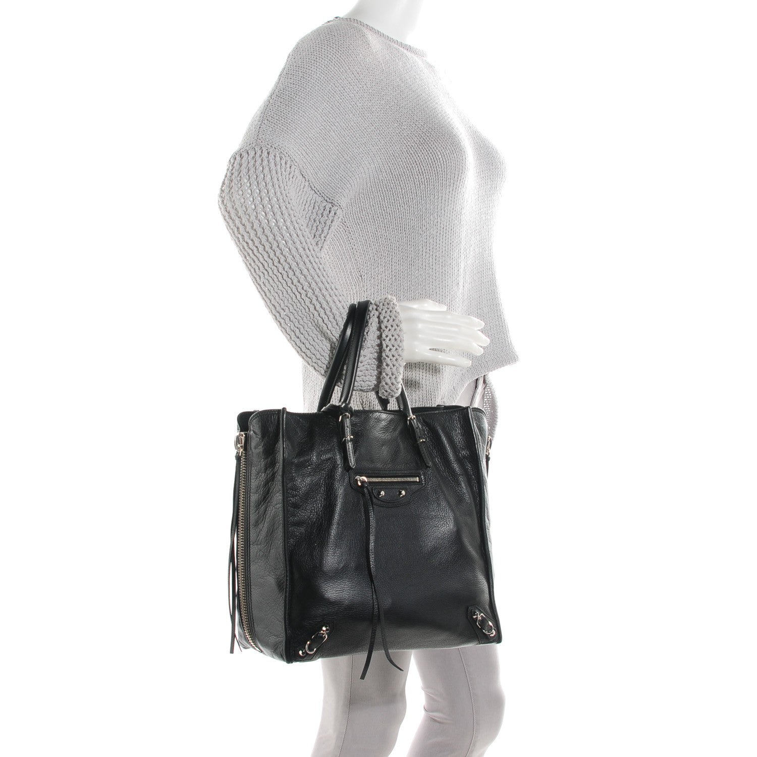 Balenciaga Veau Papier A5 Zip Around Tote Black 2 of 11