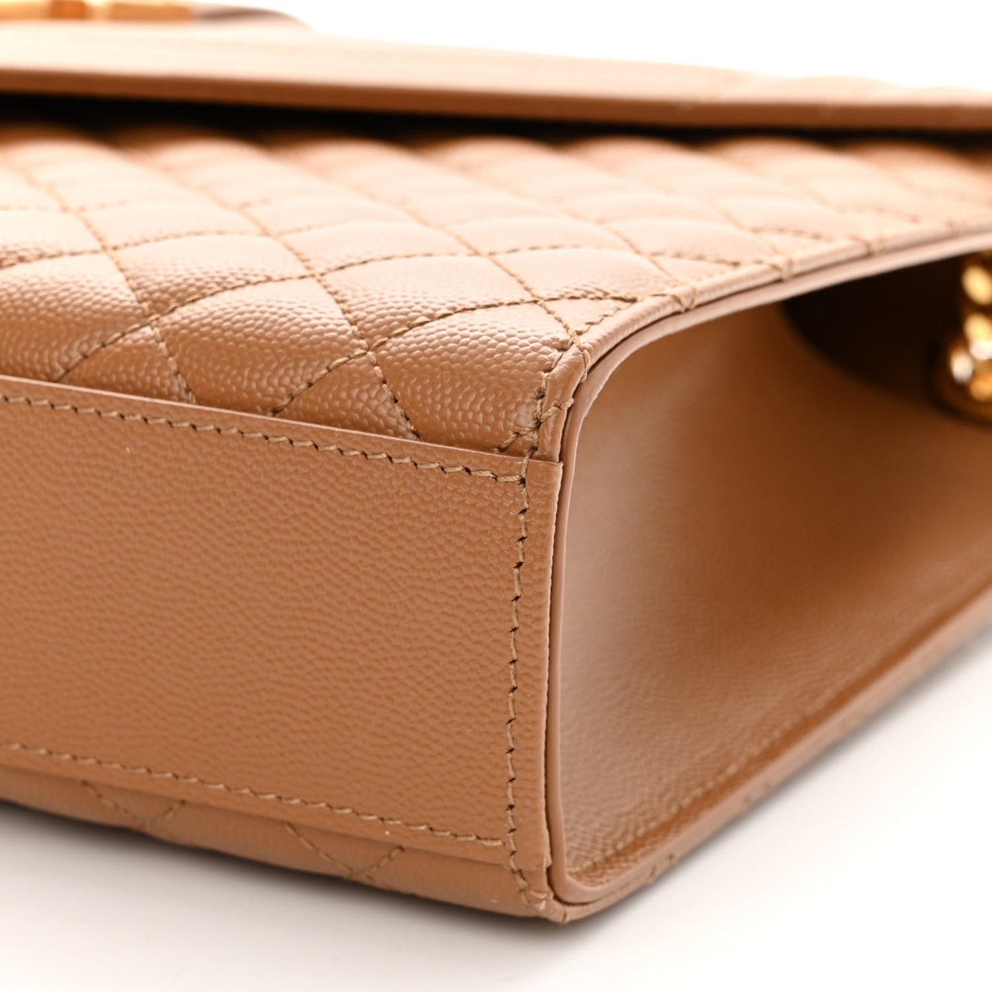 Grain De Poudre Textured Mixed Matelasse Triquilt Large Monogram Satchel Naturel
