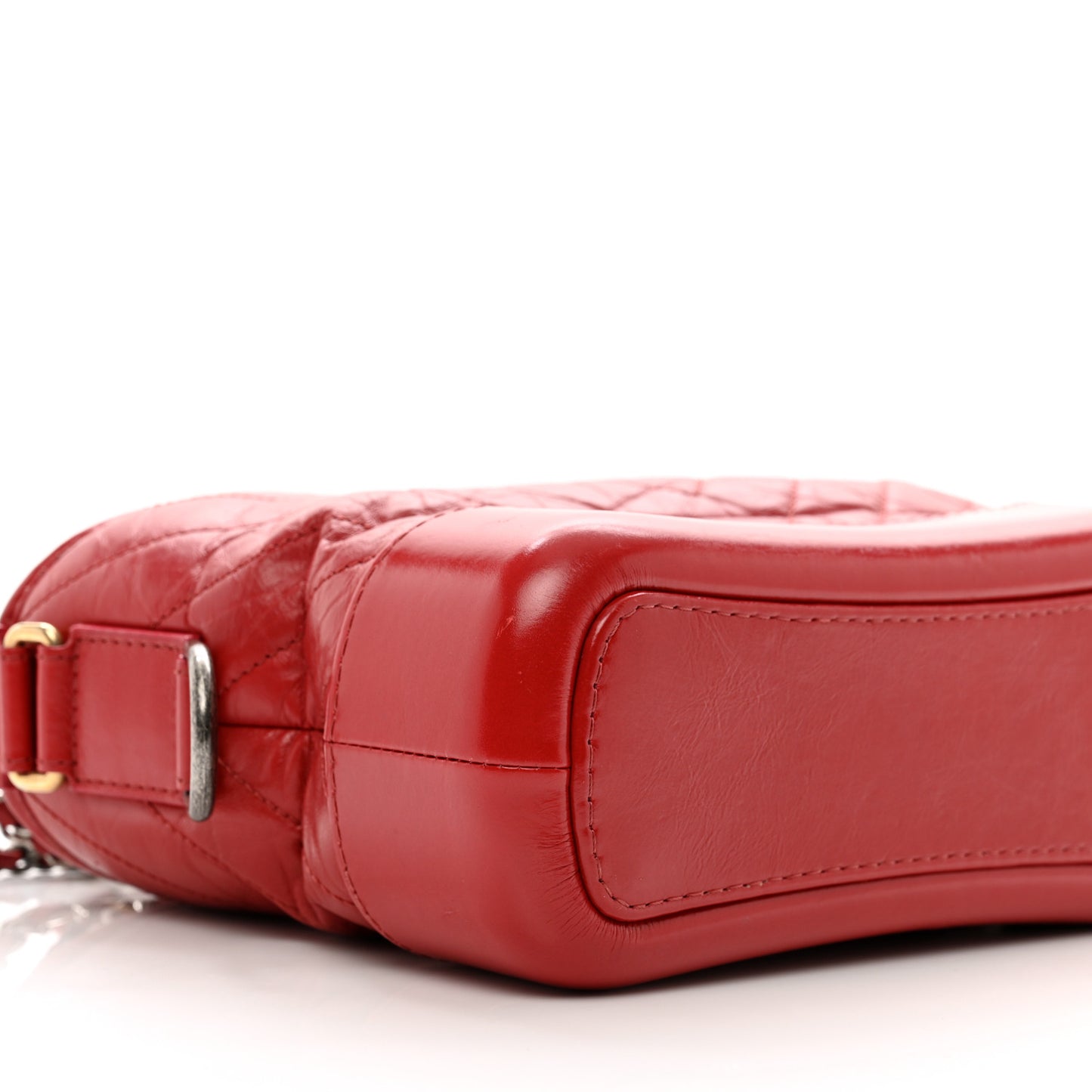 Aged Calfskin Quilted Small Gabrielle Logo Hobo Red