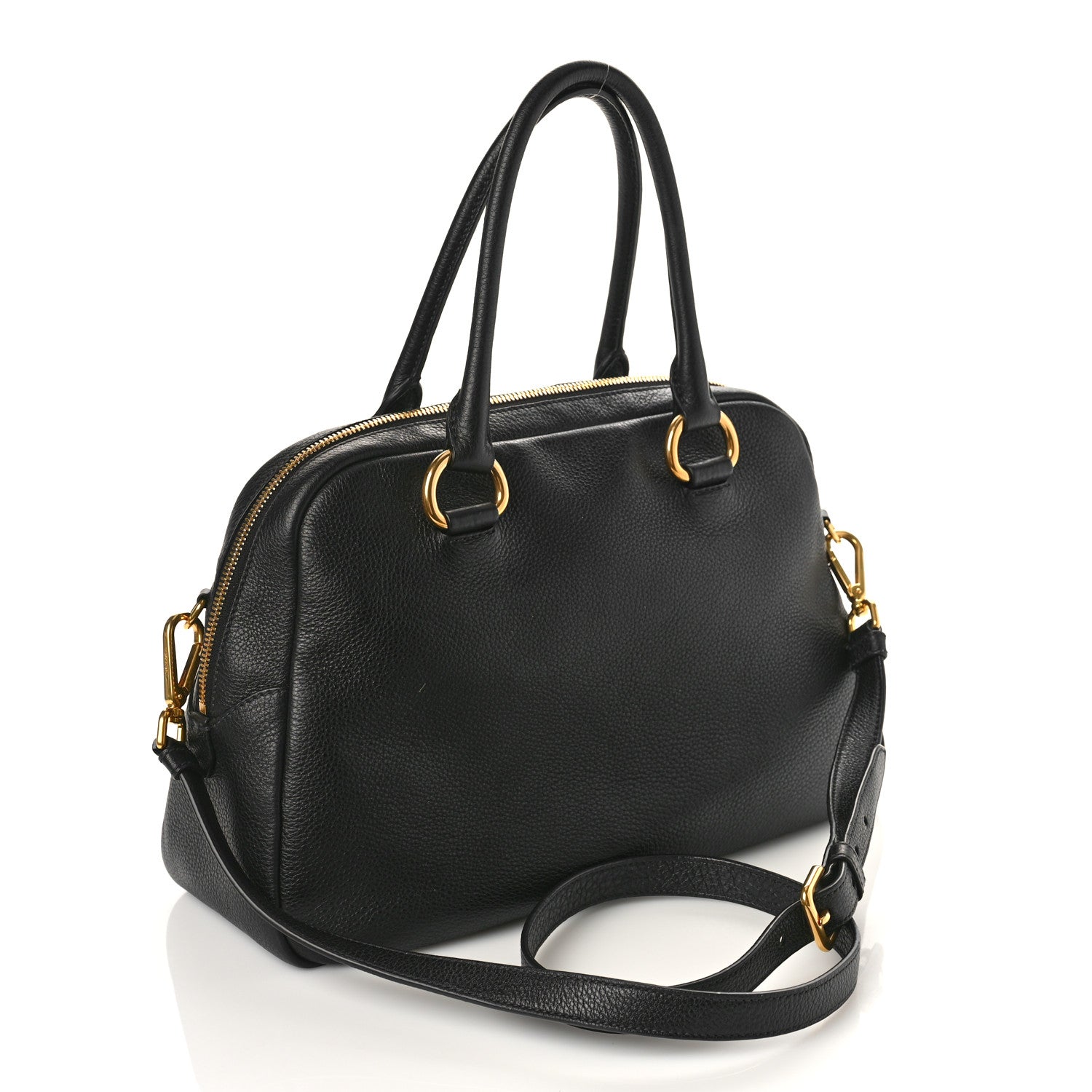 Prada Vitello Phenix Bauletto Black 3 of 8