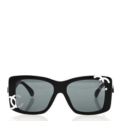Chanel Acetate CC Logo Square Sunglasses 71472A Black 2 of 8