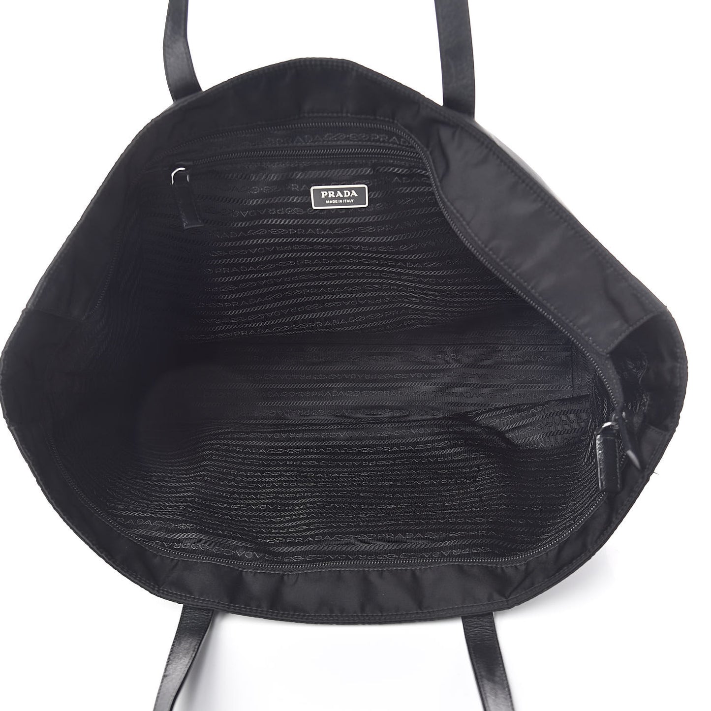 Saffiano Tessuto Nylon Shopping Tote Black