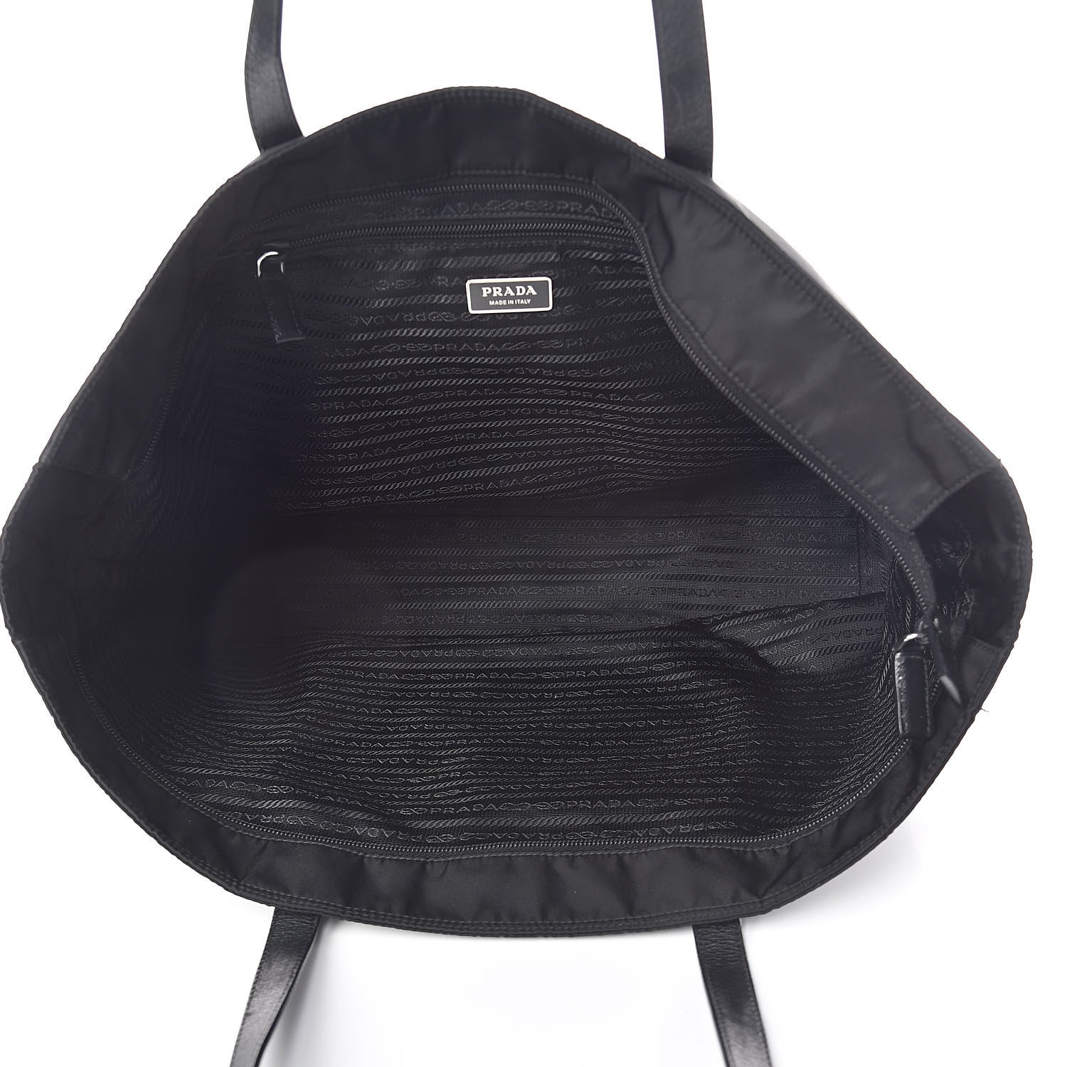 Prada Saffiano Tessuto Nylon Shopping Tote Black 5 of 15