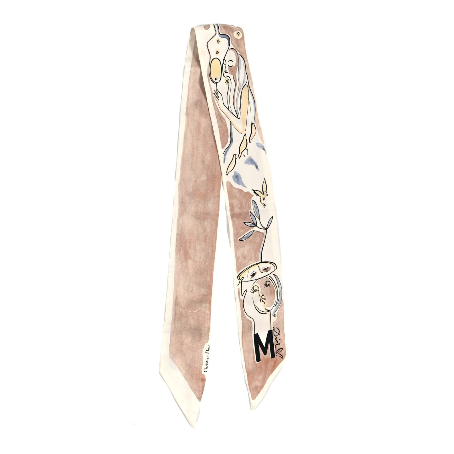 Silk Mitzah ABCDIOR "M" Scarf Pink