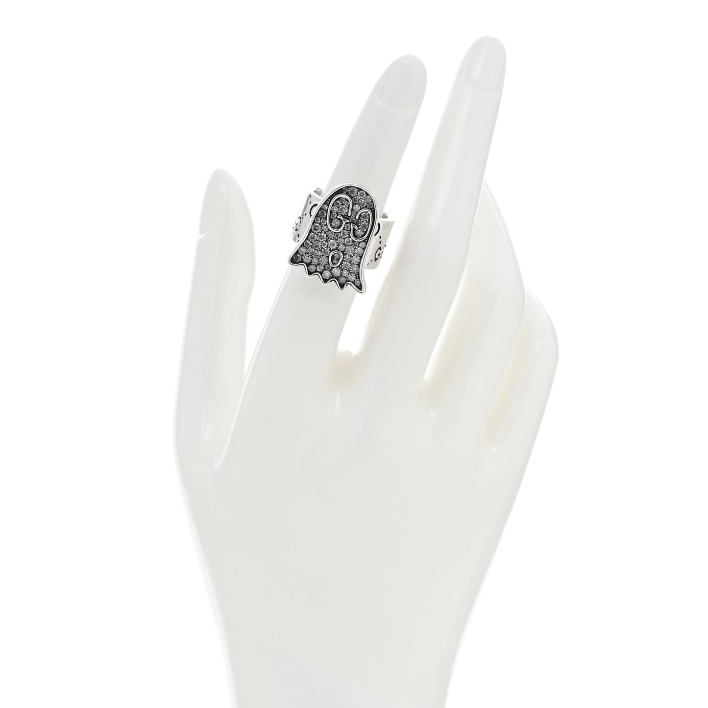 Sterling Silver Grey Diamond GucciGhost Ghost Ring 53 6.25