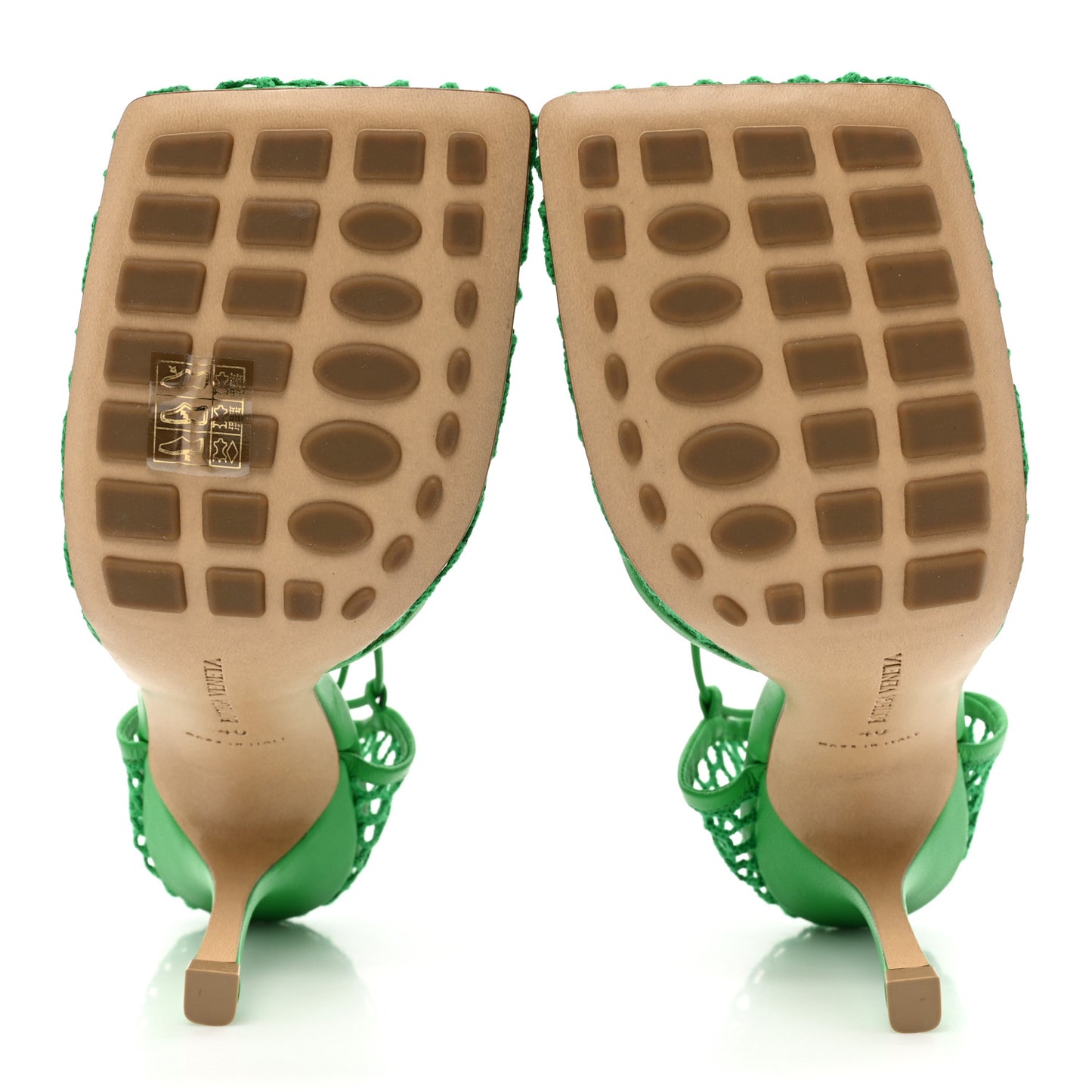 Mesh Nappa Stretch Ankle Tie 90mm Sandals 40 Grass