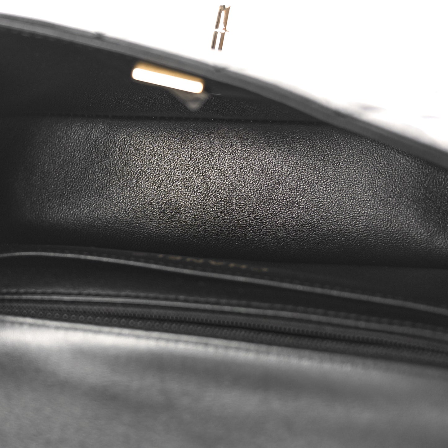 Lambskin Quilted Mini Rectangular Flap Black