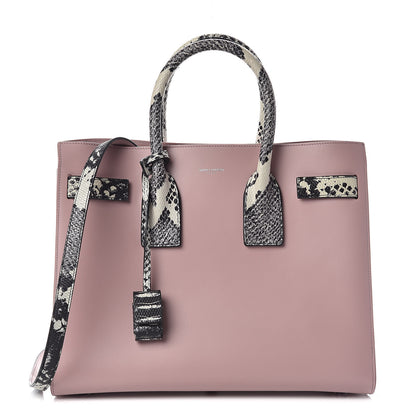 Saint Laurent Calfskin Embossed Python Small Sac De Jour Powder Pink 1 of 9