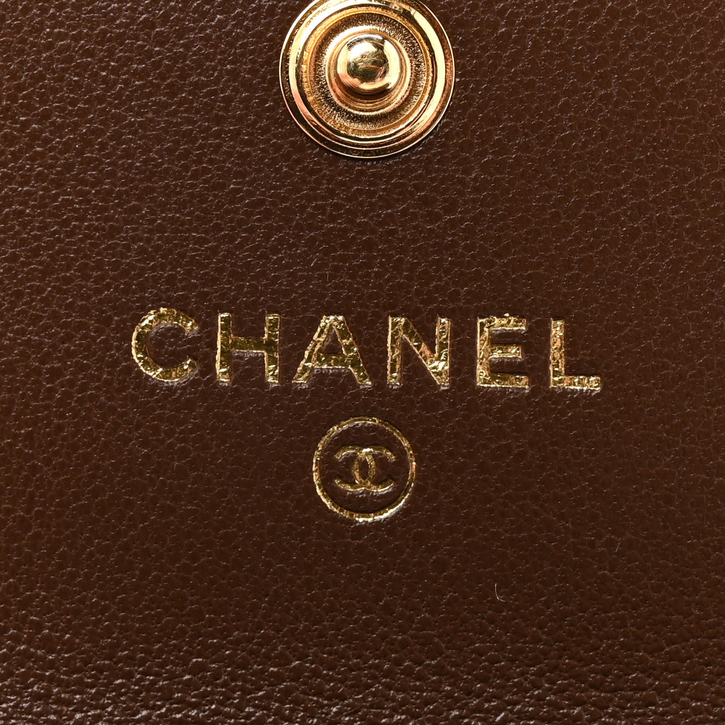 Lambskin Quilted Chanel 19 Flap Card Holder Dark Brown
