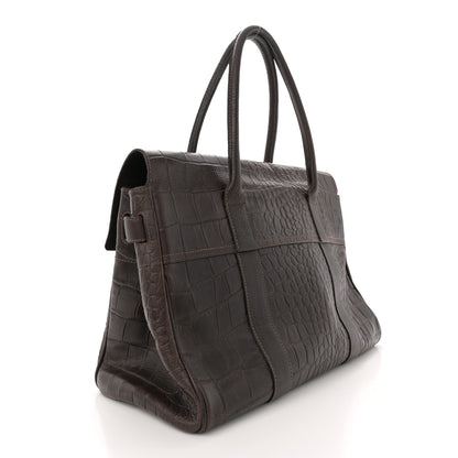 Mulberry Calfskin Crocodile Embossed Bayswater Brown 3 of 12