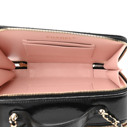 Chanel Shiny Lambskin Quilted CC Vanity Case Black 7 of 12