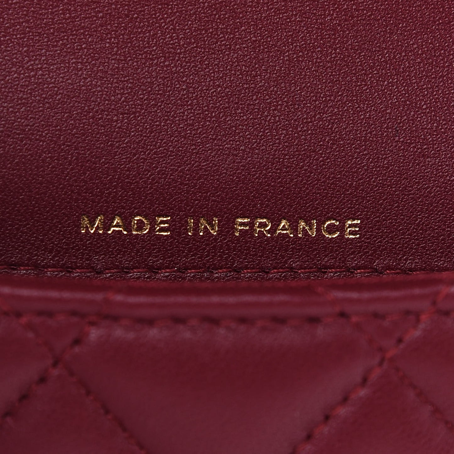 Lambskin Quilted Top Handle Flap Coin Purse With Chain Burgundy