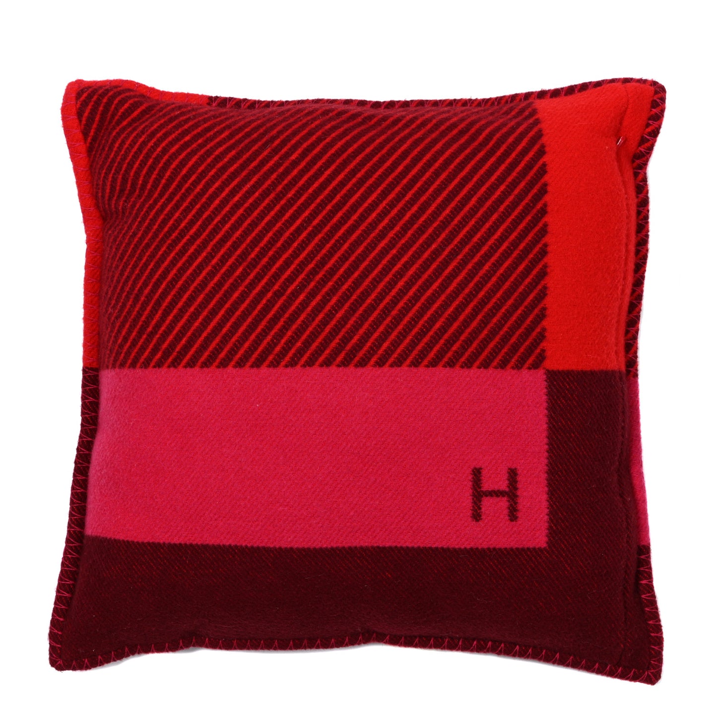 Wool Cashmere H Riviera Pillow Fuchsia