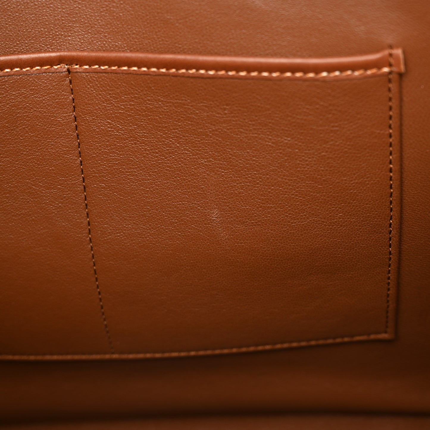 Natural Calfskin Double Stitching Mini Luggage Tan