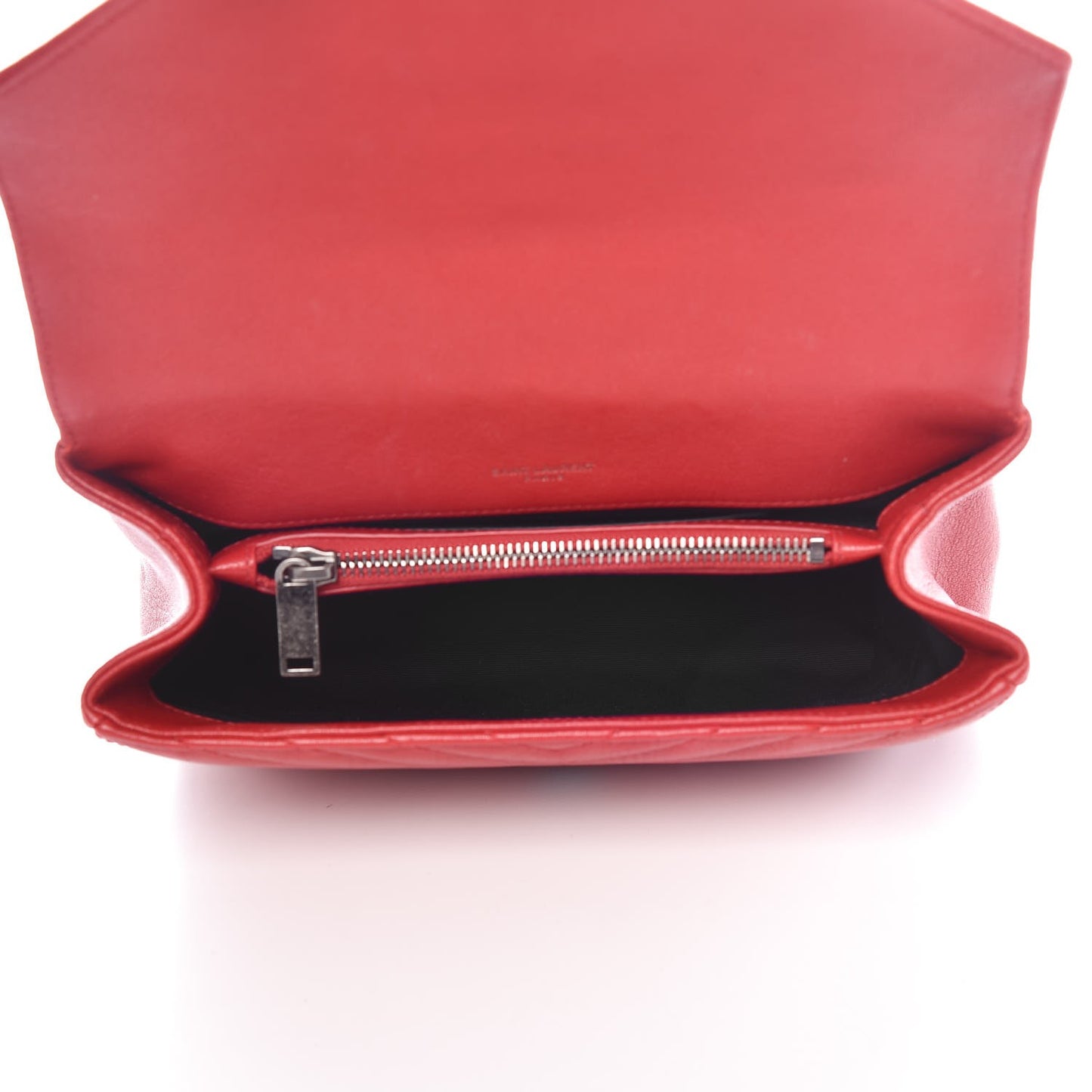 Sheepskin Matelasse Chevron Monogram Medium College Bag Rouge