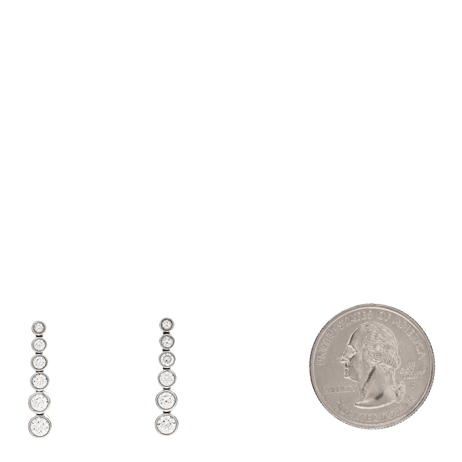 Tiffany Platinum Diamond Jazz Graduated Drop Earrings 2 of 4