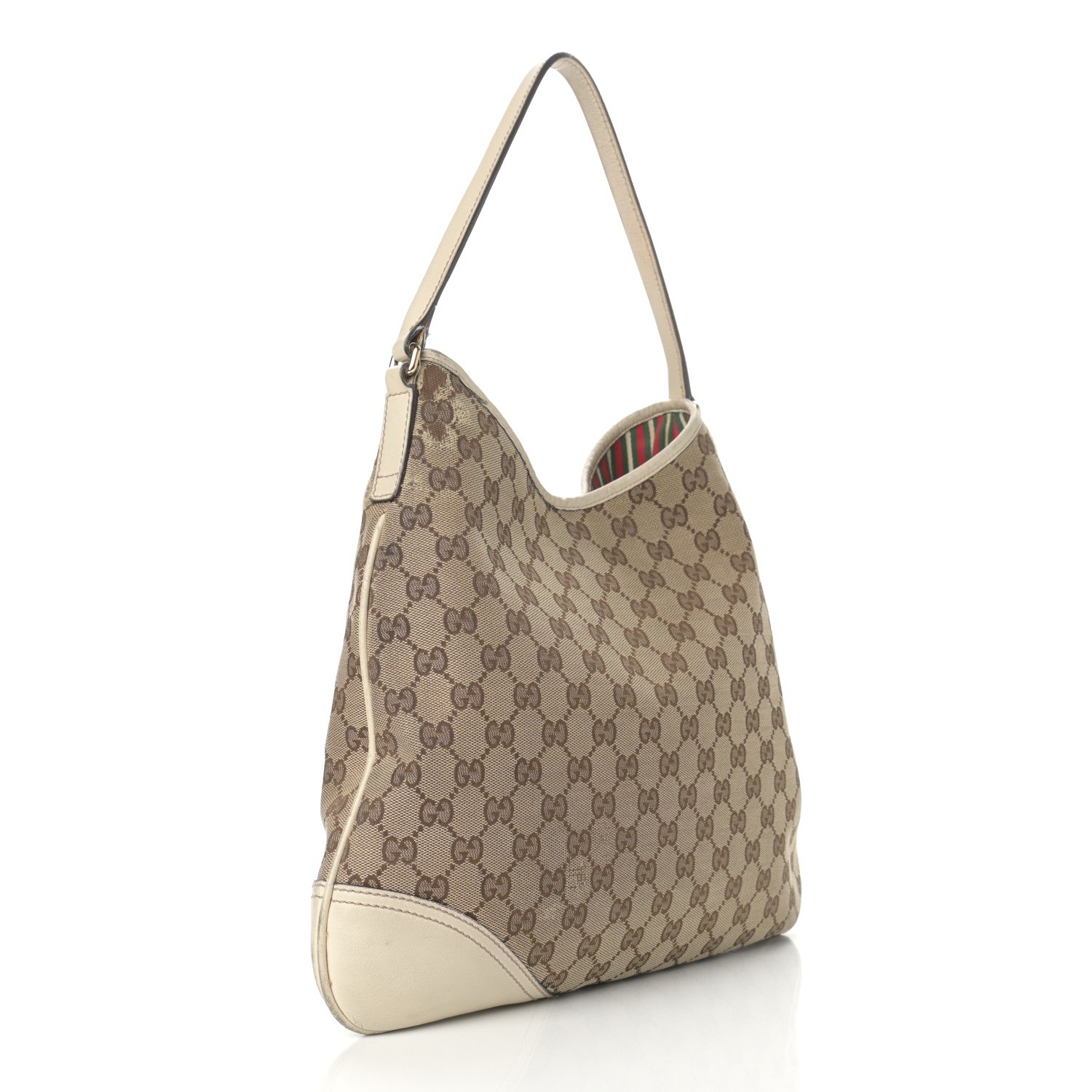Gucci Monogram Medium New Britt Hobo Off White 3 of 14