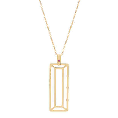 Roberto Coin 18K Yellow Gold Diamond Double Rectangular Pendant Necklace 4 of 4
