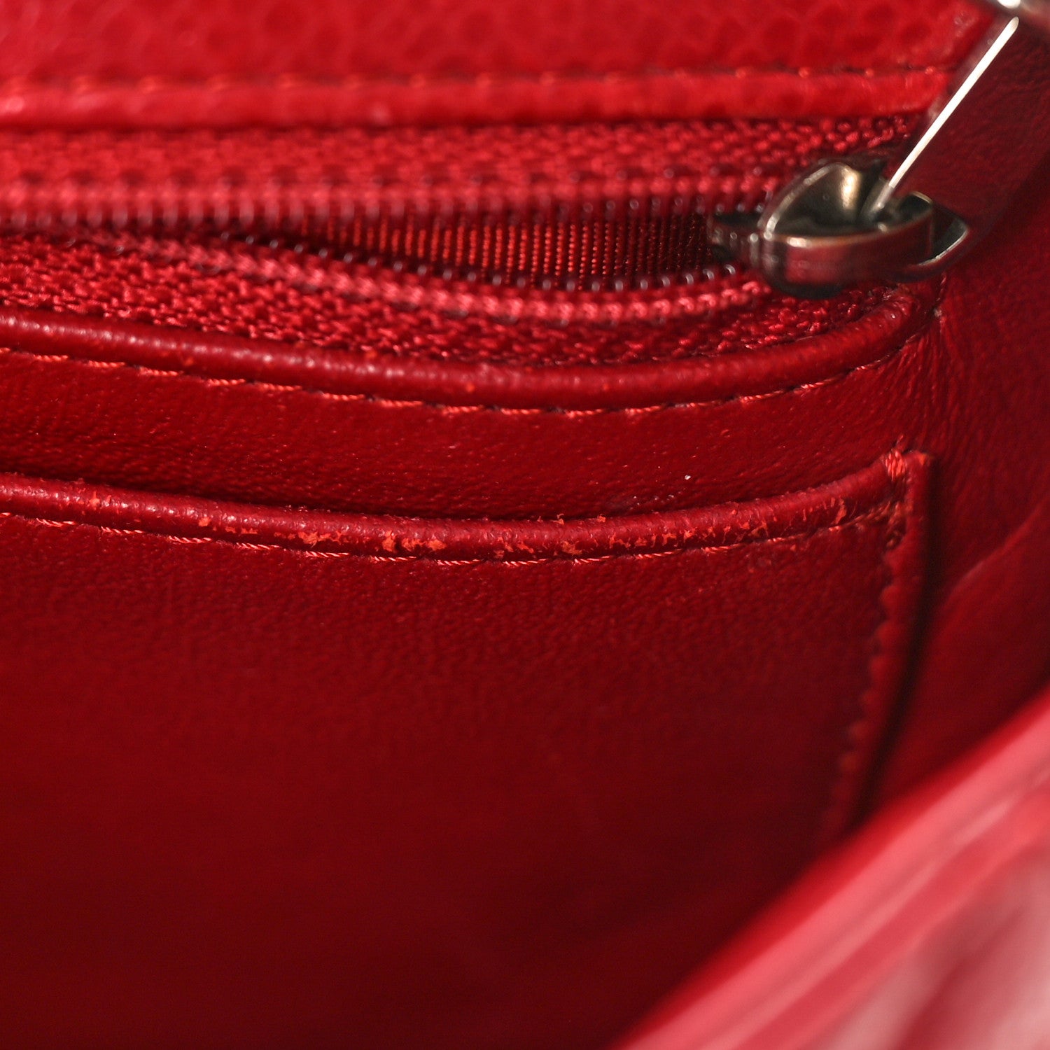 Chanel Caviar Quilted Mini Rectangular Flap Red 13 of 14