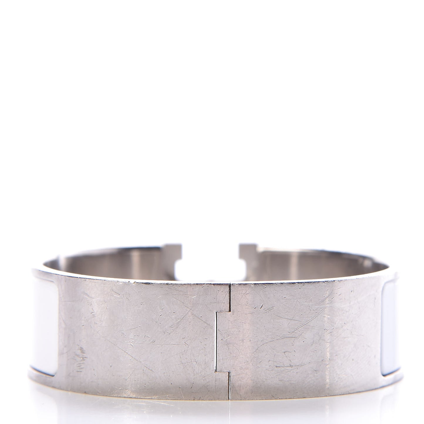 Enamel Wide Clic Clac H Bracelet PM White