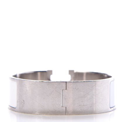 Hermes Enamel Wide Clic Clac H Bracelet PM White 3 of 5