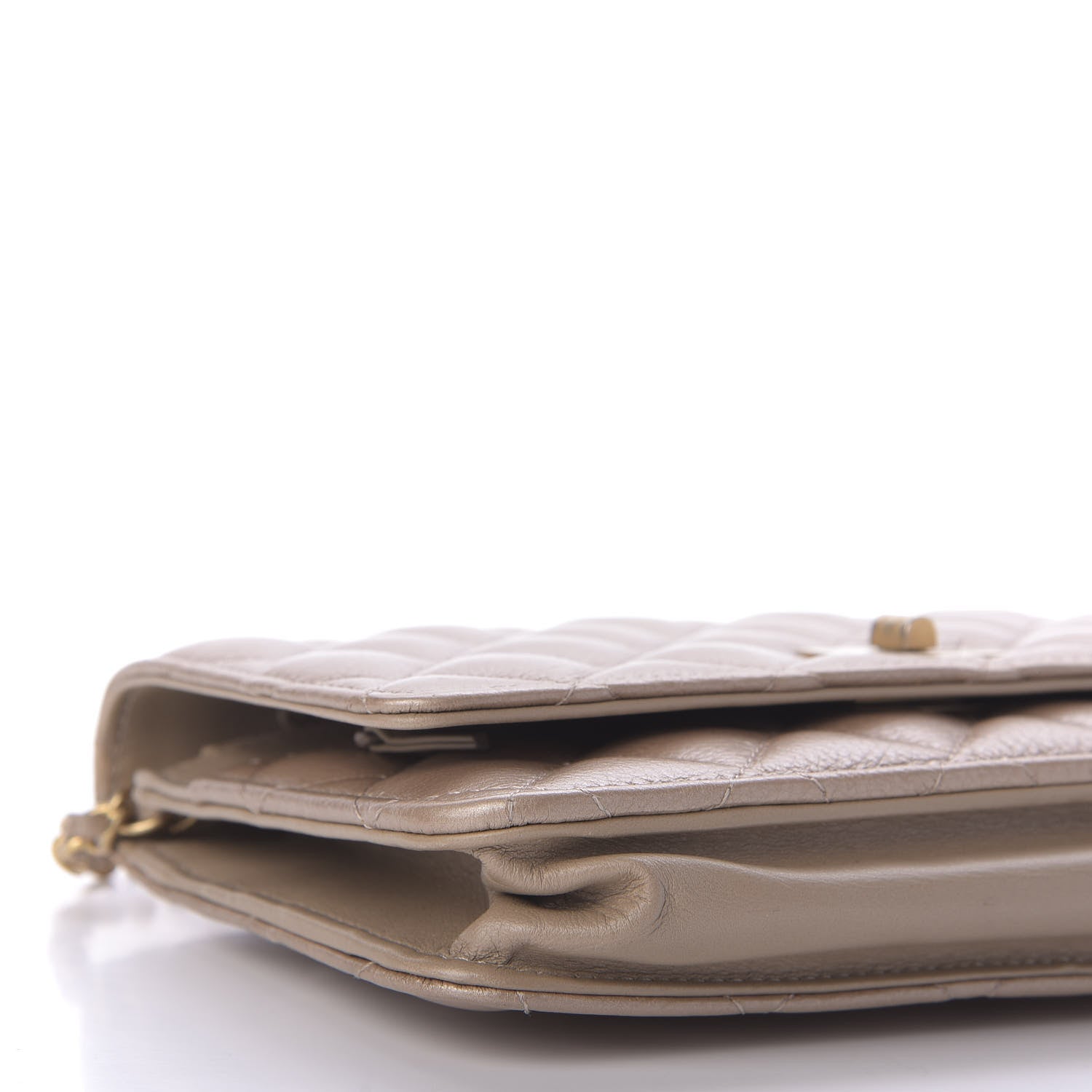 Chanel Metallic Aged Calfskin Reissue Wallet On Chain WOC Gold 6 of 11