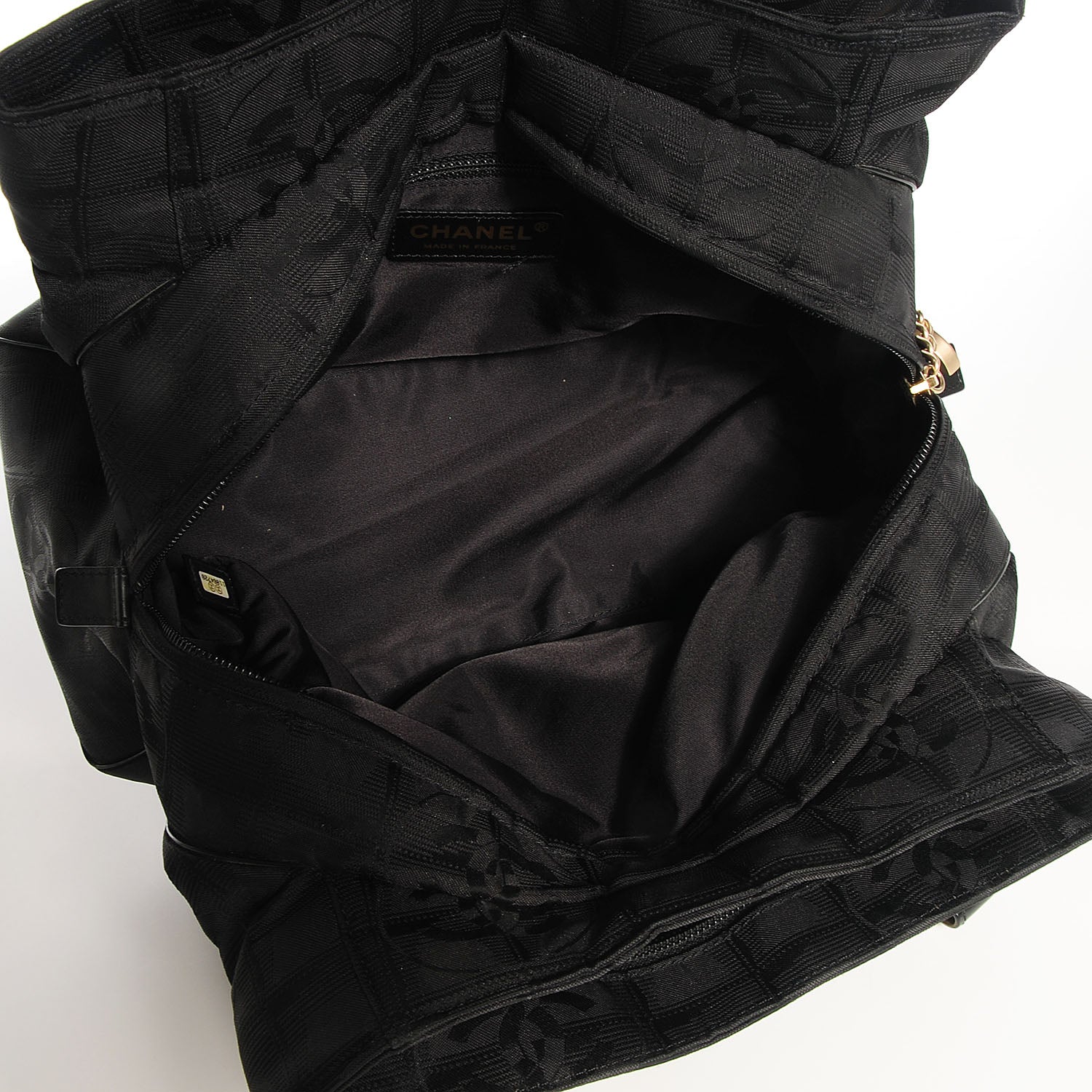 Chanel Nylon Travel Zip Tote Black 5 of 8