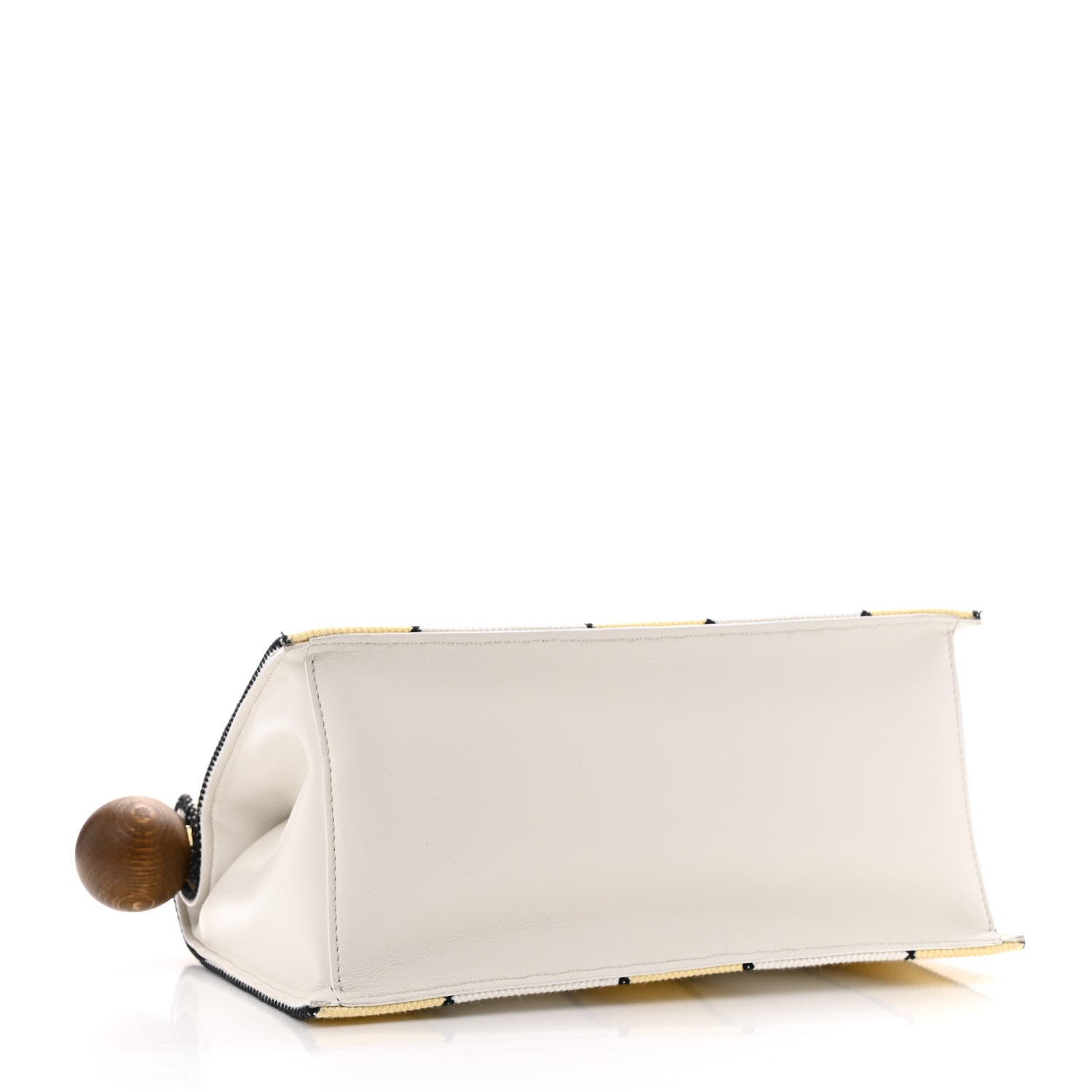 Jacquemus Cotton Canvas Striped La Rond Carre Take Out Clutch White Yellow 4 of 12