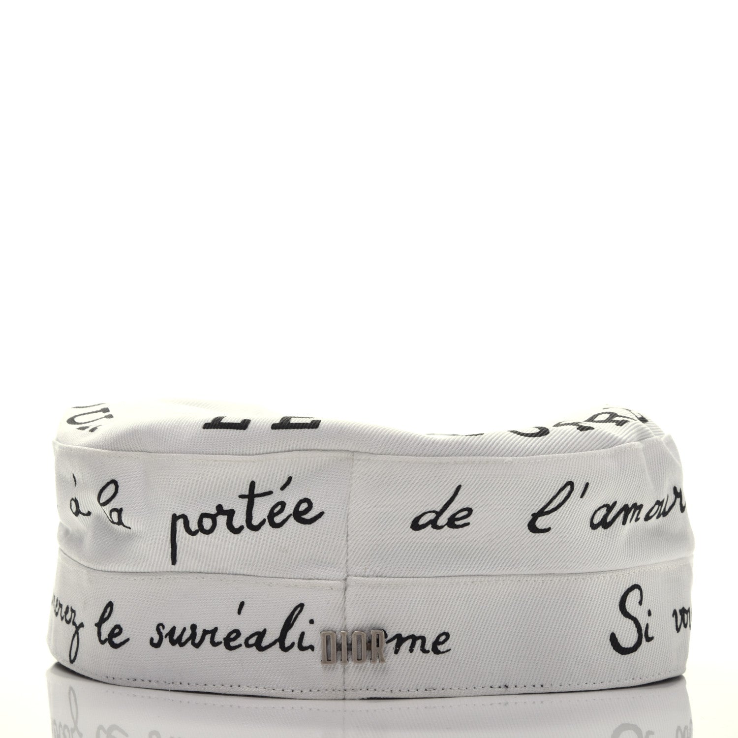 Christian Dior Canvas Printed Daydream Words Cap Hat 57 White 3 of 5