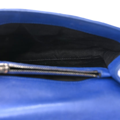 Saint Laurent Sheepskin Matelasse Chevron Monogram Medium College Bag Royal Blue 5 of 11
