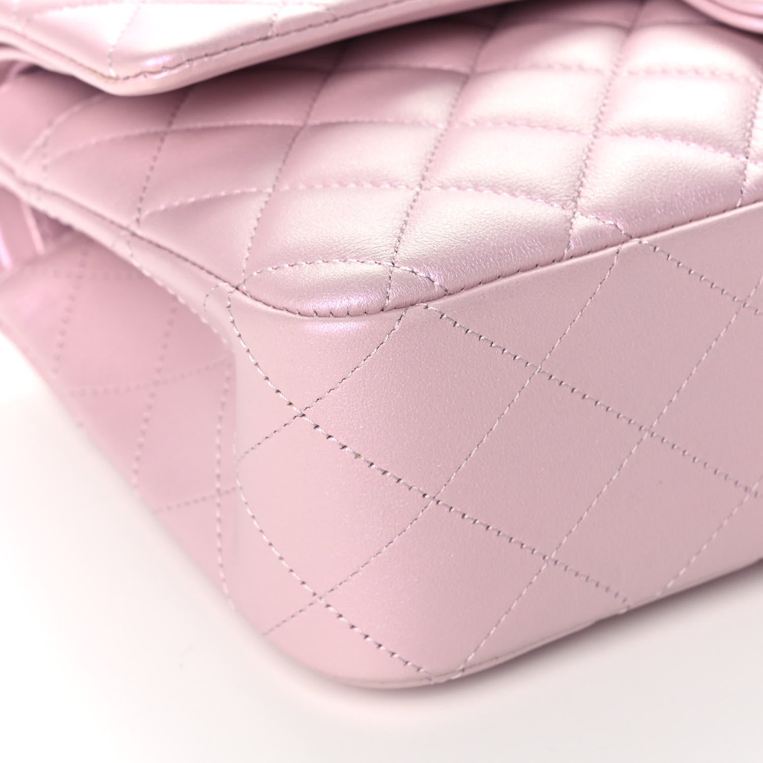 Chanel Iridescent Calfskin Quilted Medium Double Flap Light Pink 9 of 12