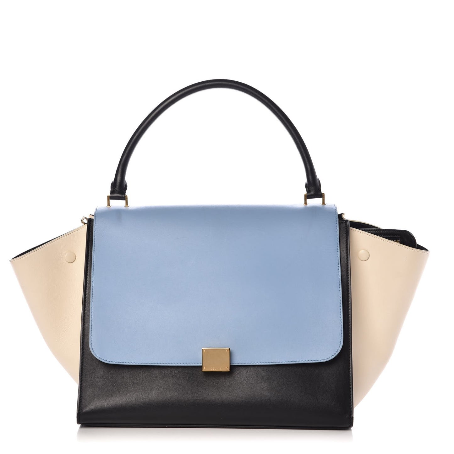Smooth Calfskin Large Tri-Color Trapeze Blue Lavender