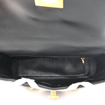 Valentino Garavani Nappa Large Roman Stud Shoulder Bag Black White 5 of 9