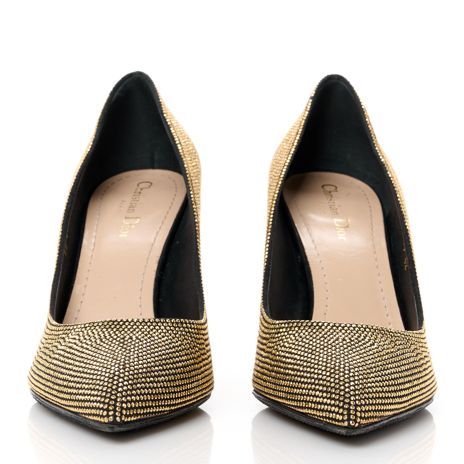 Christian Dior Suede Studded D-Choc 90mm Pumps 42 Black Gold 2 of 11