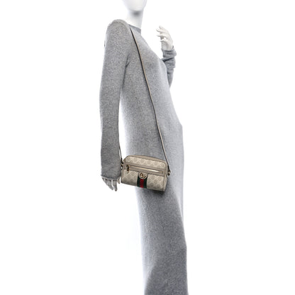 Gucci GG Supreme Monogram Textured Dollar Calfskin Mini Ophidia Shoulder Bag Beige Mystic White Oatmeal 2 of 9
