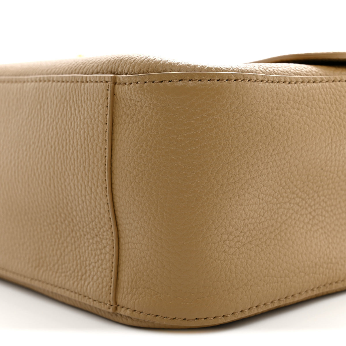 Grained Calfskin Small Souplissimo Maxi Flap Dark Beige