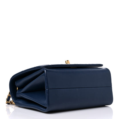 Chanel Calfskin Quilted Pearl Jewel Chain Flap Navy 4 of 10