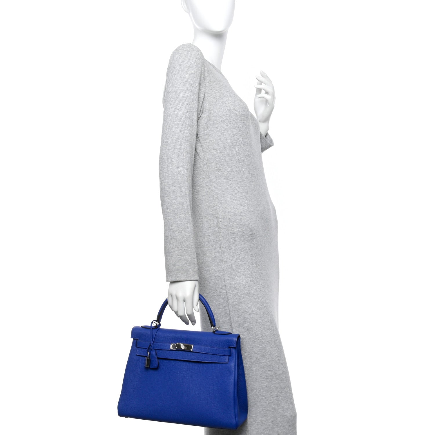 Hermes Togo Kelly Retourne 32 Bleu Electrique 2 of 17