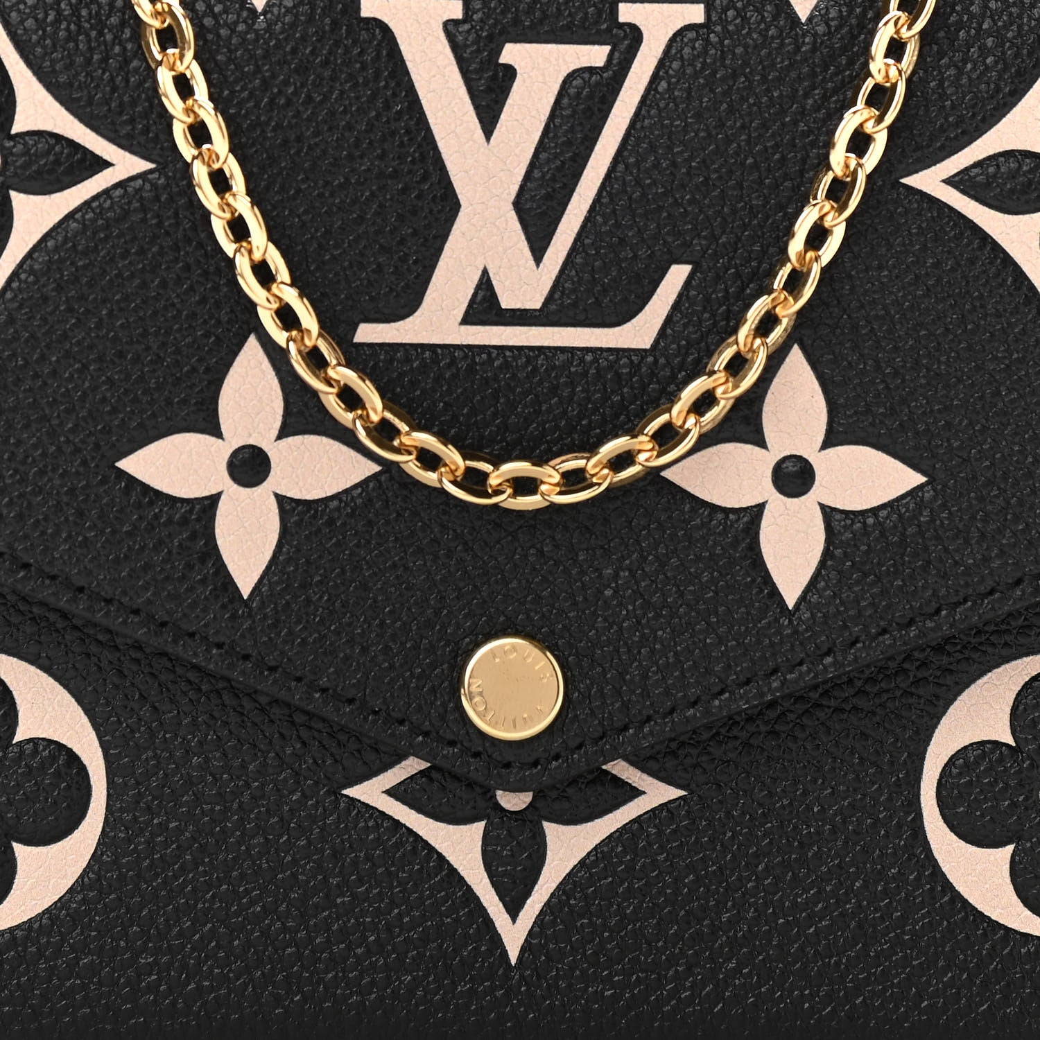 Louis Vuitton Empreinte Monogram Giant Felicie Pochette Black Beige 9 of 12
