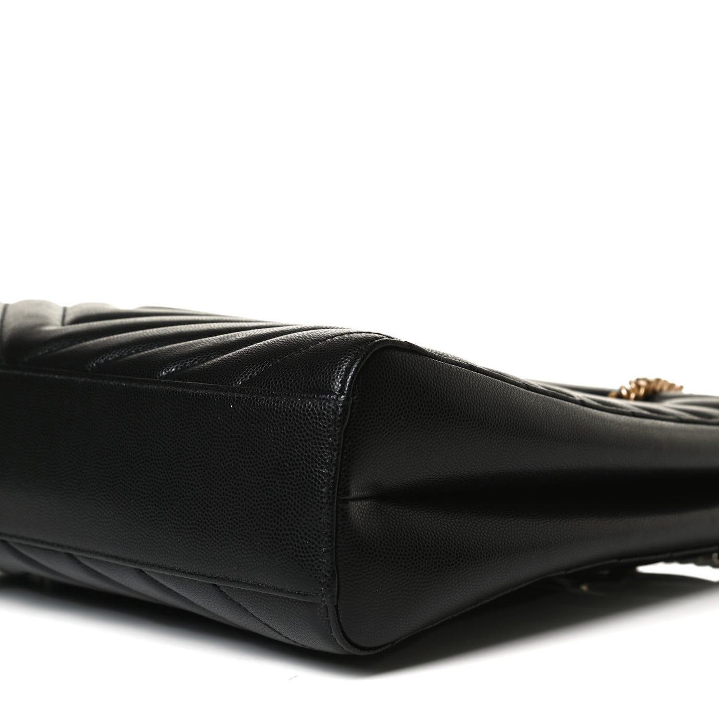 Grain De Poudre Matelasse Chevron Medium Tribeca Shopping Bag Black